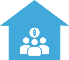 Local, Reliable Buyers A blue house with people in the middle of it